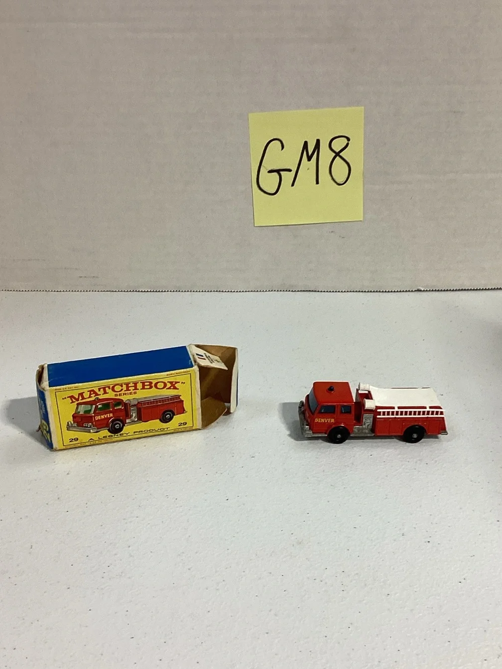 Matchbox  Red and White Die-Cast Fire Engine Toy with Original Box